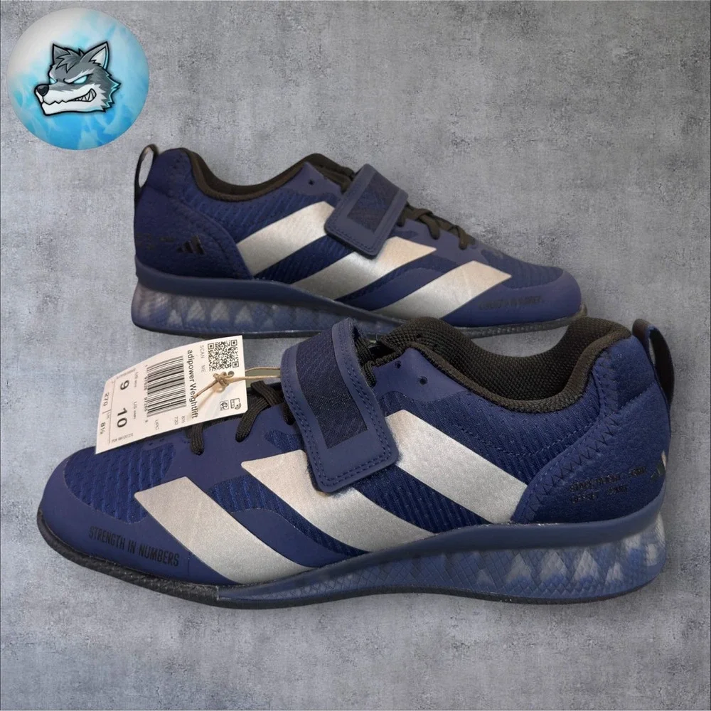 Adidas Adipower Weightlifting 3 Men's Size 9 Blue Silver Gym Training JP6206 New